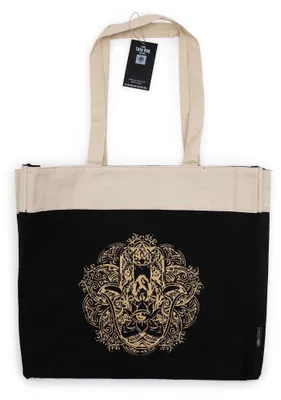 Imagen del producto de Bolso Tote Extragrande Chocolate Lavado a la Piedra 14 oz - Mano de Fátima de la Libertad