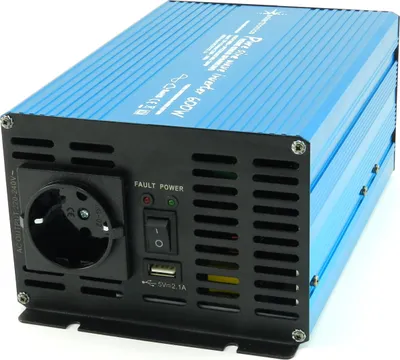 Produktbild von Spannungswandler 12V 230V Blau Reiner Sinus Wechselrichter : 600 W