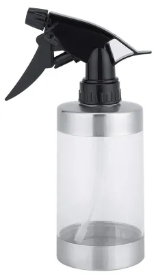Sprühflasche 350 ml Acryl Edelstahl transparent