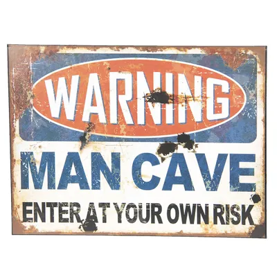 Produktbild von Clayre & Eef Textschild 30x40 cm Blau Eisen Rechteck
