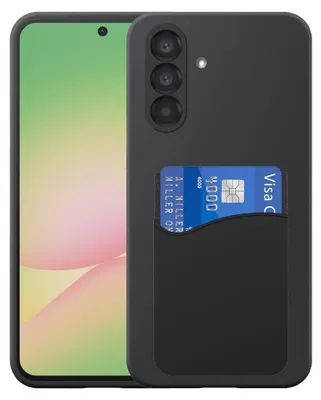 Produktbild von Geeignet für Samsung Galaxy A56 Phone Case mit Silikon-Kartenhalter - Flexible Back Cover Case Silikon TPU mit Silikon Cardslot - Schwarz - Smartphonica