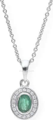 Produktbild von Kettenanhänger Weißgold 333 Smaragd Zirkonia JL10-02-1072 JuwelmaLux