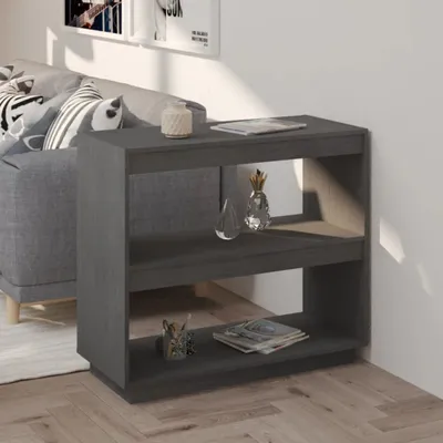 Image de The Living Store Bibliothèque Gris 80x35x71 cm Pin massif
