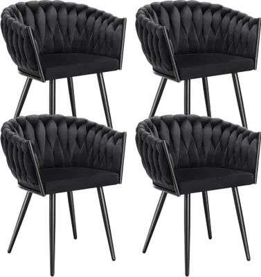 Produktbild von Set Esszimmerstuhl Astano gepolstert, mit Samtbezug, Knotendesign 60,5 x 55 x 75 cm