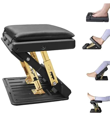 Immagine prodotto di Poggiapiedi, altezza regolabile, imbottitura morbida removibile, colore nero