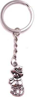 Produktbild von Onwomania Schlüsselanhänger Schnee Mann Joy Silber Metall Anhänger Charm