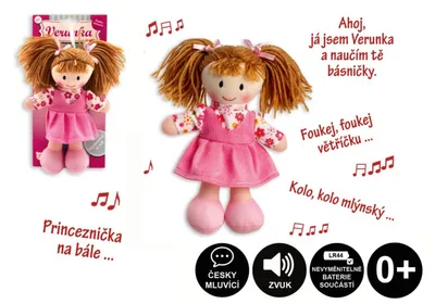 Produktbild von Panenka Verunka, Stoffpuppe, 20 cm, mit tschechischer Sprachausgabe auf Karte