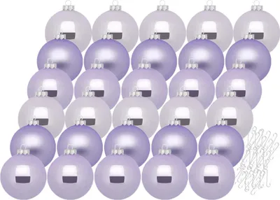 Produktbild von Weihnachtskugeln Dreamy Lilac 30 Stk 6cm + Haken