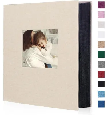 Produktbild von Fotoalbum Leinen 10x15 cm 400 Fotos Beige Slip-in Buch 33 x 27,5 cm