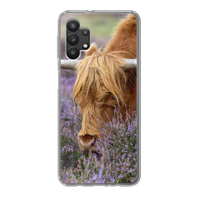 Produktbild von MuchoWow® Handyhülle Schutzhülle Hülle für Samsung Galaxy A32 5G Schottischer Highlander - Tiere - Heide Silikon Softcase Handy Hülle - Softcase