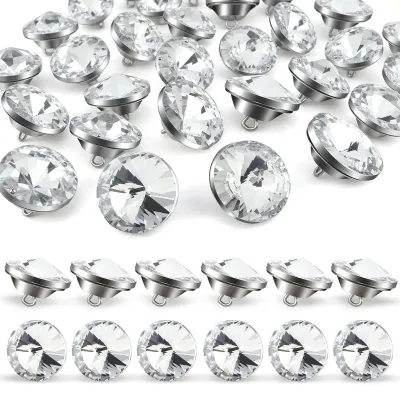 50 Kristall-Tuftknöpfe, klar, 20 mm, für DIY-Deko
