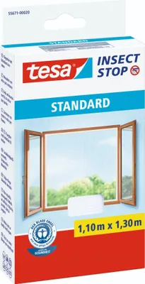 Obrázok produktu pre TESA Sieť proti komárom na okná Sieť na okná s suchým zipsom 1,1 x 1,3 m biela