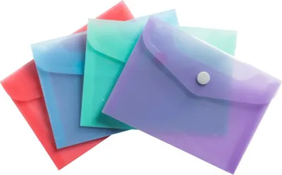 Produktbild von Exacompta 28x Hüllen mit Druckknopf, PP 200, B6, - sortiert - 35410E
