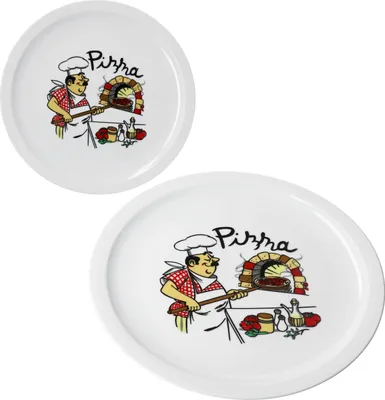 Produktbild von 2er Set Luigi Pizzateller Ø30,5cm 2 Personen Teller Pizza Bäcker große Platte