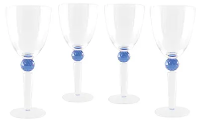 Produktbild von Weingläser mit blauem Diamantfuß – 4er-Set