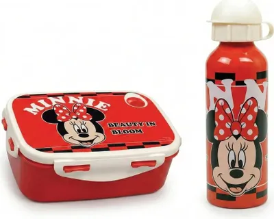 Produktbild von Disney Minnie Maus 2 teiliges Lunch Set Brotdose Alu-Trinkflasche 520 ml