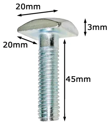Obrázok produktu pre 4 matice s T-drážkou M6x40mm Adaptér T-drážky strešného nosiča Matice s T-drážkou 20x20mm