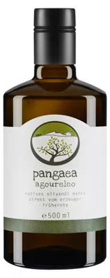 Zdjęcie produktu dla Pangaea oliwa z oliwek Agoureleo z niedojrzałych zielonych oliwek Butelka 500ml