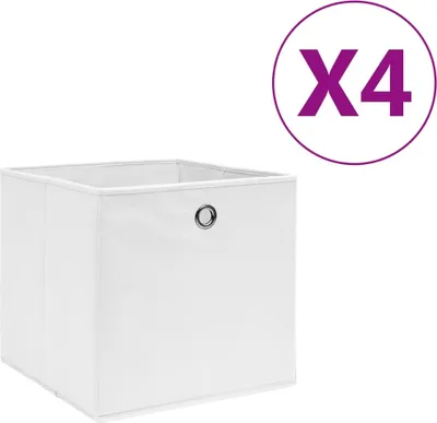 Produktbild von "im Angebot" Aufbewahrungsboxen 4 Stk. Vliesstoff 28x28x28 cm Weiß - Aufbewahrungsboxen CC10079