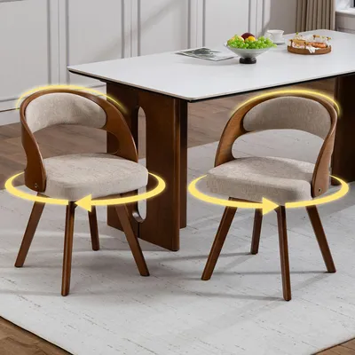 Obrázek produktu pro MODFU jídelní židle, otočná, jednosedadlová, ergonomická opěrka zad, polstrované sedadlo, do kuchyně a obývacího pokoje, hnědá