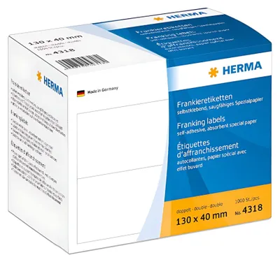 Image de Étiquettes d'affranchissement HERMA double face 130 x 40 mm, 1 000 pièces