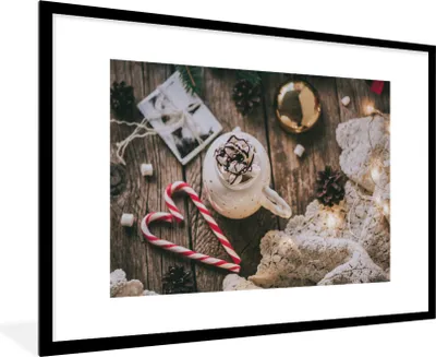 Produktbild von MuchoWow® MuchoWow® Gerahmtes Poster Weihnachten - Weihnachtsschmuck 90x60 cm - Poster mit zchwarzem Bilderrahmen - Wanddekoration - Fotos
