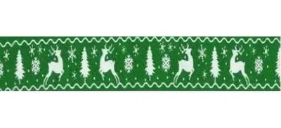 Produktbild von Satinschleife mit weihnachtlichem Motiv, 25 mm x 22 m - Brewis