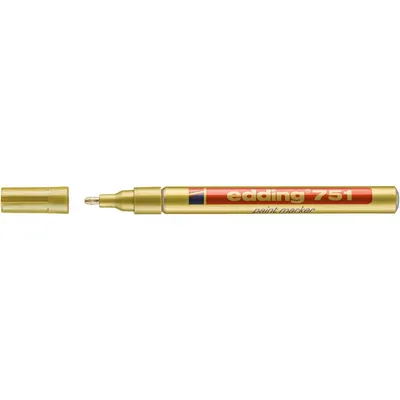 Produktbild von Edding 751, Gold, Gold, Weiß, 1 mm, 2 mm, 10 Stück(e)