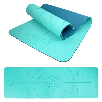 Productafbeelding van LIFEFIT® YOGA MAT RELAX DUO yogamat, 183x58x0,6 cm, turquoise
