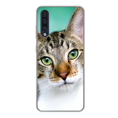 Produktbild von MuchoWow® Handyhülle Schutzhülle Hülle für Samsung Galaxy A50 Katze - Porträt - Augen Silikon Softcase Handy Hülle - Mobiltelefonhülle