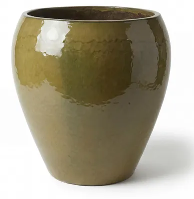 Produktbild von Provencelia Keramik Pflanzkübel Lafontaine Olive, Ø52 x H52 cm, frostbeständig, handgefertigt, glasiert, Outdoor, Garten, Terrasse, winterfest