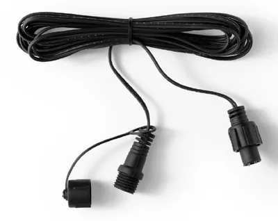 Productafbeelding van 5 meter verlengkabel, zwart, lengte 500 cm, zwart. Geschikt voor kerstverlichting en kerstdecoraties