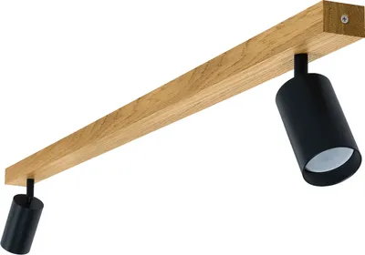 Obrázok produktu pre LED Wood | Stropné svietidlo s 2 žiarovkami, bodové stropné svietidlo LED, otočné stropné svietidlo, 90 cm, dub, GU10, povrchová montáž