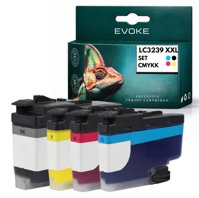 Produktbild von Evoke kompatible Tinte für Brother LC-3239XXL LC3239XXL LC-3239 LC3239 4x CMYK:Schwarz,Cyan,Magenta,Gelb 278 ml 21000 Seiten HL-J6000DW J6100DW; MFC-J5945DW J6945DW J6947DW