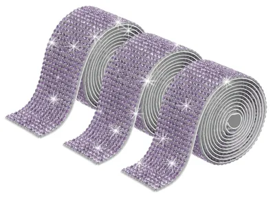 Image de Omgoods - 3 rouleaux de ruban adhésif en strass cristal pour décorations