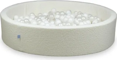 Zdjęcie produktu dla Suchy basen 130x30 Boucle Biały 600 piłek: białe,perłowe