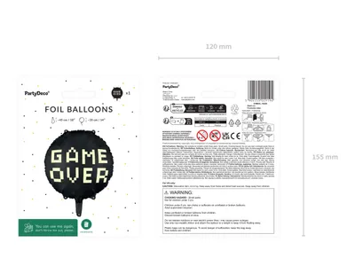 Obrázok produktu pre PartyDeco FB226, Hračkársky balón, Fólie, Čierna, Žltá, Obrázok, Párty, Univerzálne