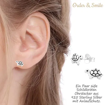 Produktbild von Ohrstecker Schildkröte: Ohrringe Silber 925