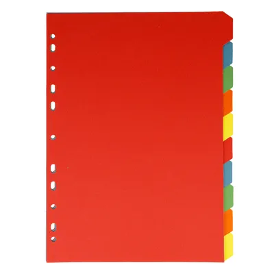 Immagine prodotto di Registro Westcott per raccoglitori A4 | Divisori per raccoglitori DIN A4 | 10 fogli colorati