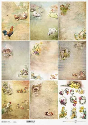 Immagine prodotto di ITD carta di riso per decoupage A3 narcisi, fiori primaverili, scorci di campagna 1032L