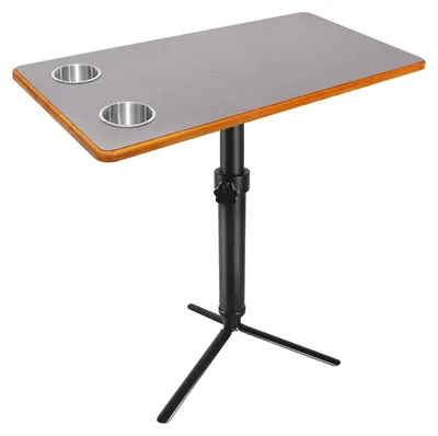 Imagen del producto de Mesa universal con tablero de madera maciza - Patas de mesa plateadas ajustables - 800x400 mm - Ideal para comedores y vehículos recreativos