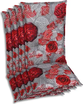 Produktbild von GO-DE Textil, Sesselauflage Hochlehner, 4er Set, Farbe: grau, Maße ca.: 120 cm x 50 cm x 7 cm, Rückenhöhe: 72