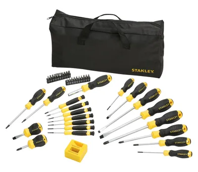 Produktbild von Schraubendreher-Set, 42-teilig (schwarz/gelb, mit Tasche)