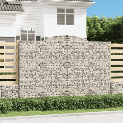 Produktbild von Schlichtes Gabionen mit Hochbogen 2 Stk. 300x30x200/220cm Verzinktes Eisen Neu 2025 61073
