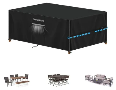 Obrázek produktu pro Ochranný obal na zahradní nábytek, vodotěsný, materiál 420D Oxford, rozměry 180x100x75 cm, barva černá