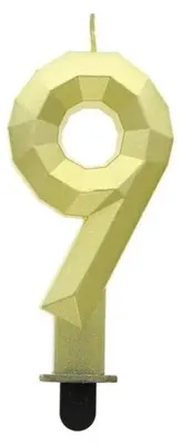 Zdjęcie produktu dla Świeczka Cyfra 9 Diament 7.6cm - Godan