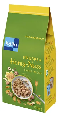 Obrázek produktu pro Kölln Křupavé ovesné müsli s medem a ořechy a lahodnou směsí ořechů 1700g