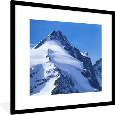 Produktbild von MuchoWow® Gerahmtes Poster Der österreichische Großglockner mit Bergen in Europa 40x40 cm - Poster mit Schwarzem Bilderrahmen Wandposter Rahmen Foto Bilder - Poster - Plakat im Rahmen