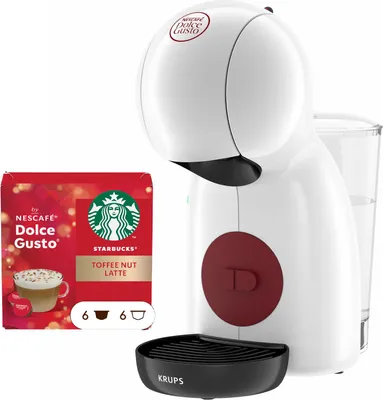 Produktbild von Krups KP1A31 Dolce Gusto Kaffeemaschine inklusive Starbucks Toffee Nut Latte, Farbe:Weiß