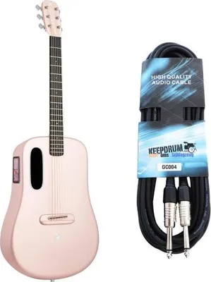 Produktbild von Lava Music Gitarre ME 4 38 Zoll Pink mit Kabel